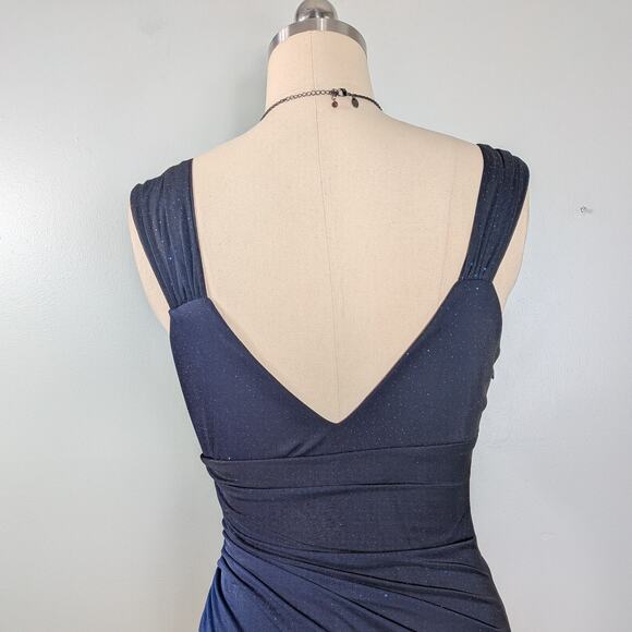 Vintage Betsy Adam Prom Dress Maxi Gown 10 Blue Ombre Y2K Ruffle Fairy 90S Glam - Picture 6 of 16